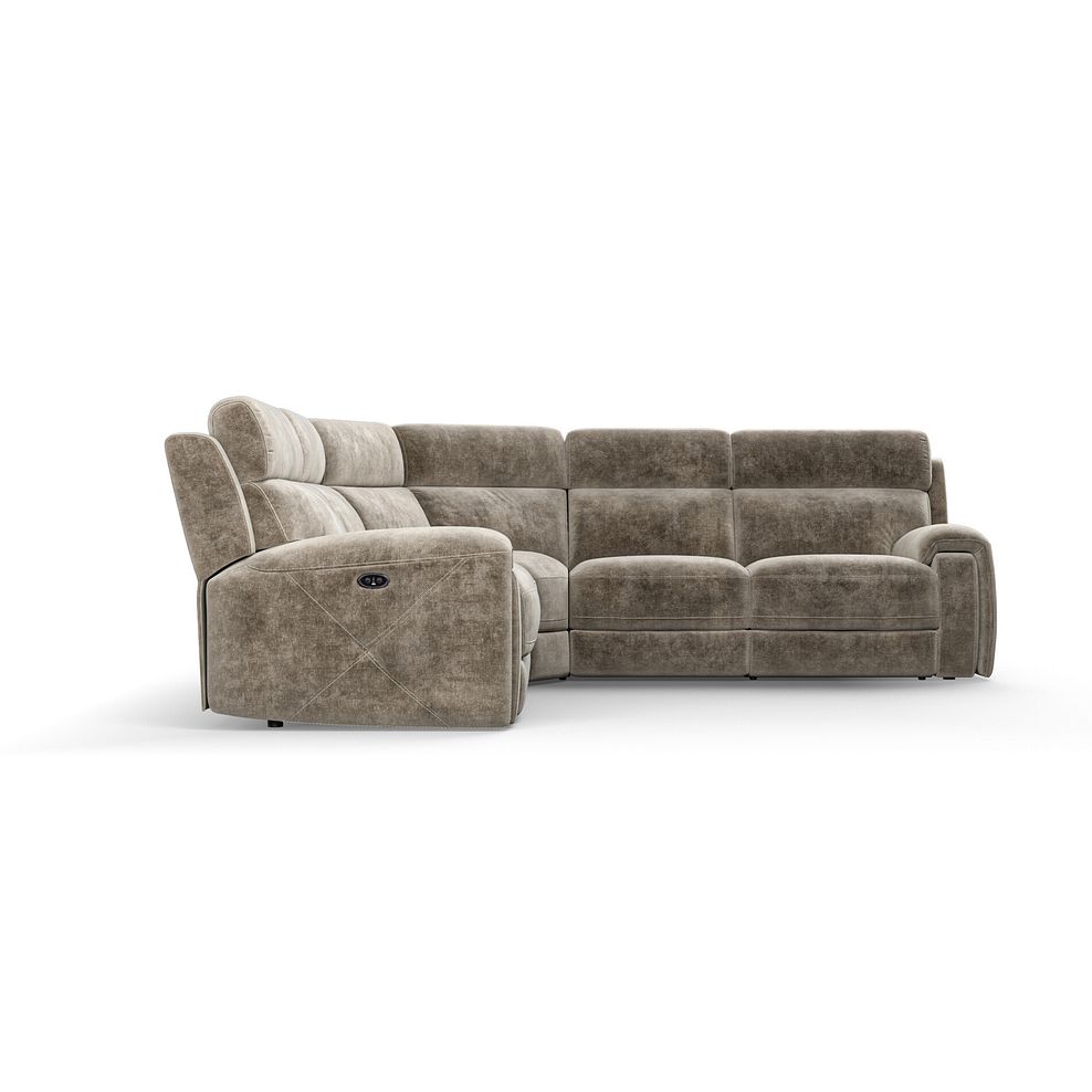 Leo Large Corner Recliner Sofa in Descent Taupe Fabric 7