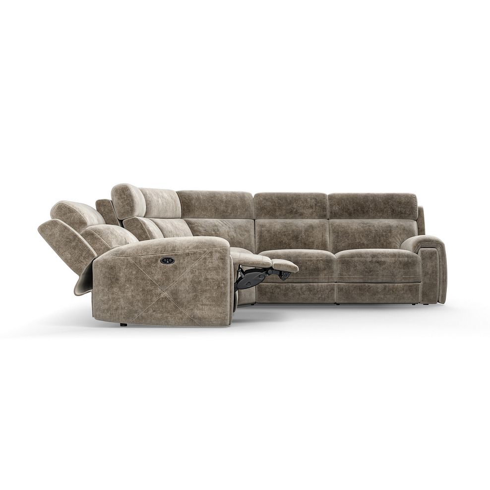 Leo Large Corner Recliner Sofa in Descent Taupe Fabric 8