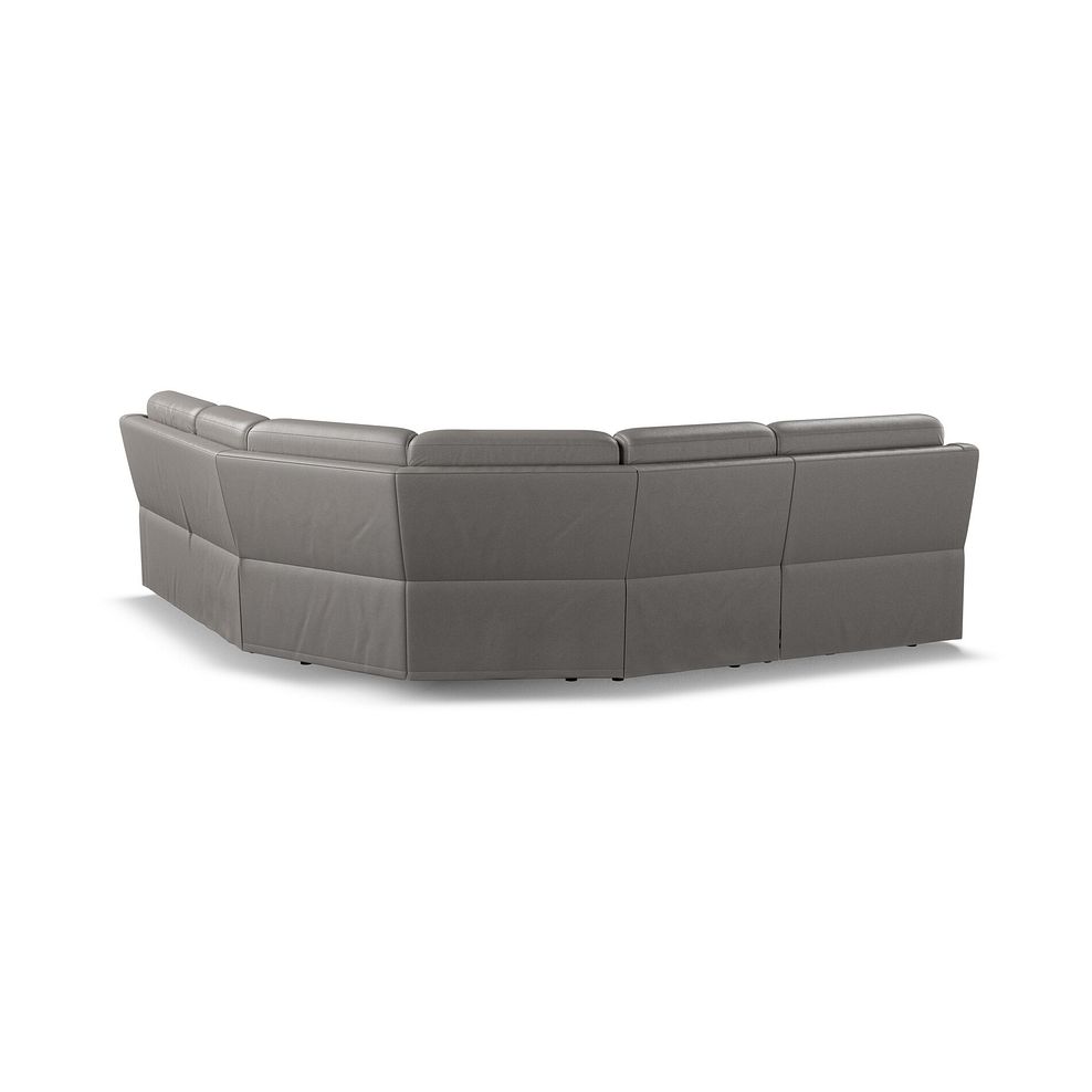 Leo Large Corner Recliner Sofa in Elephant Grey Leather Thumbnail 5