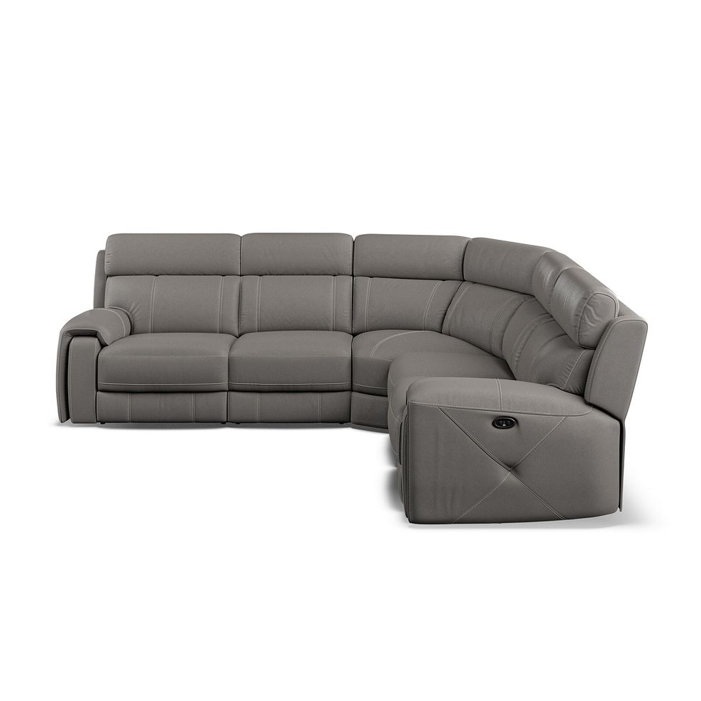 Leo Large Corner Recliner Sofa in Elephant Grey Leather 6