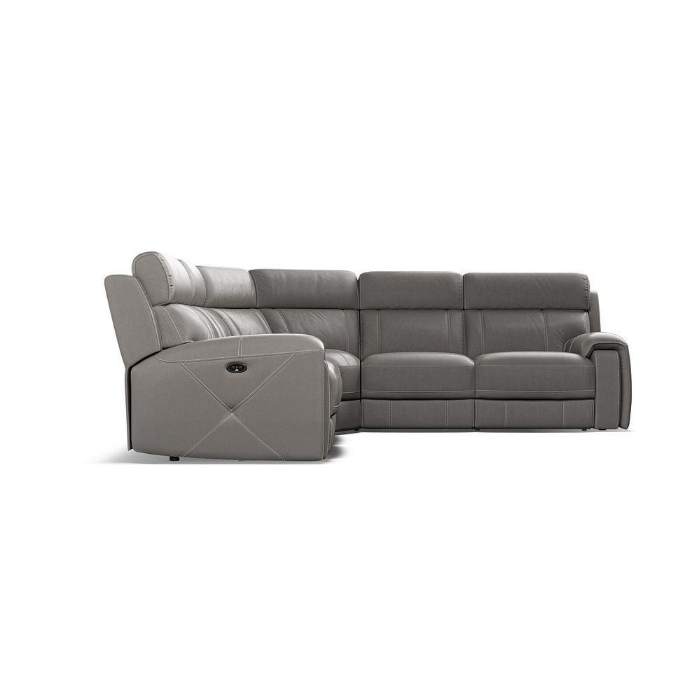 Leo Large Corner Recliner Sofa in Elephant Grey Leather 7