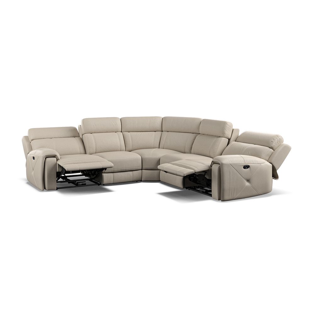 Leo Large Corner Recliner Sofa in Pebble Leather 2