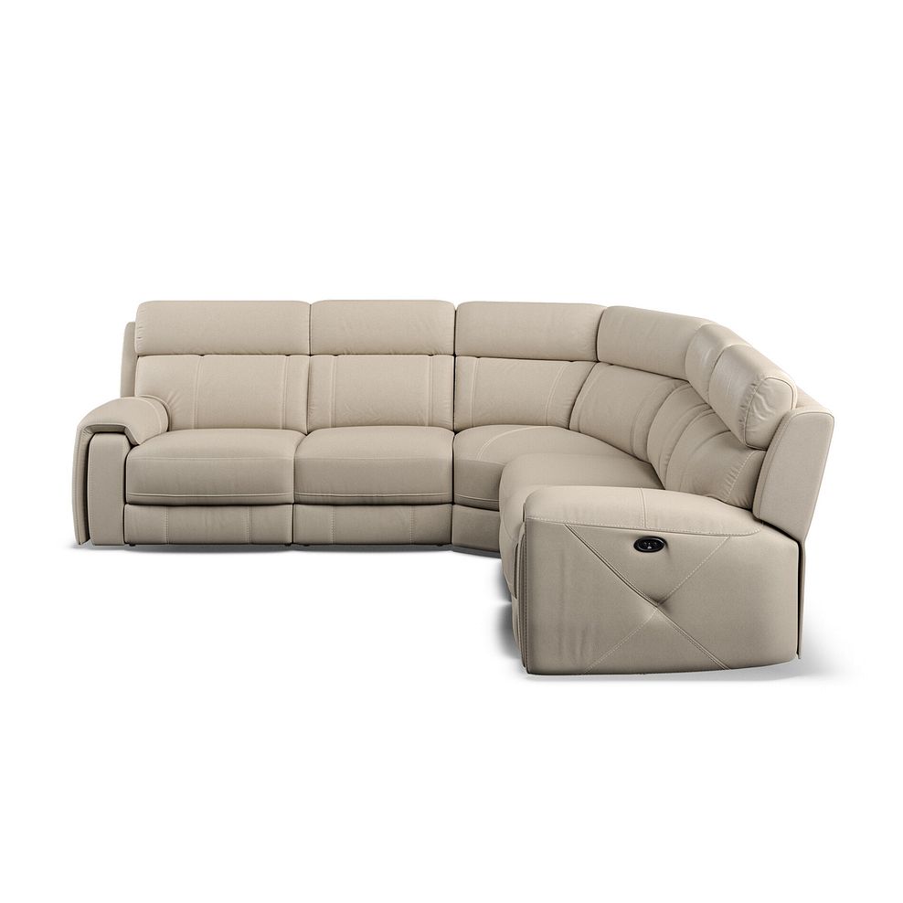 Leo Large Corner Recliner Sofa in Pebble Leather 6