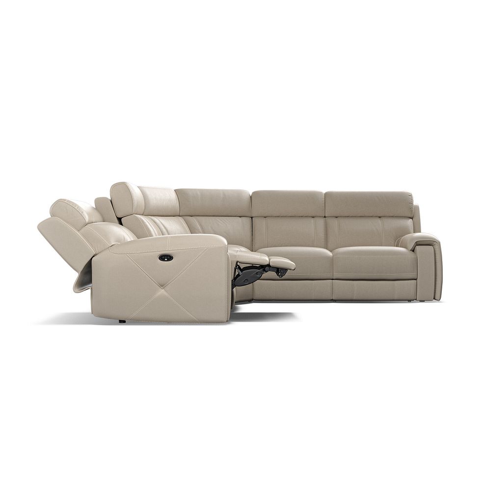 Leo Large Corner Recliner Sofa in Pebble Leather 8