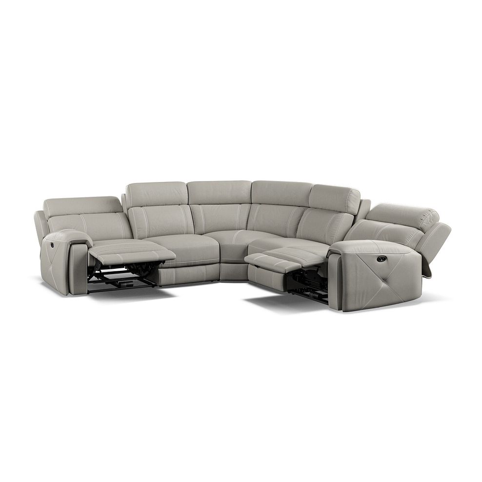 Leo Large Corner Recliner Sofa in Taupe Leather 2