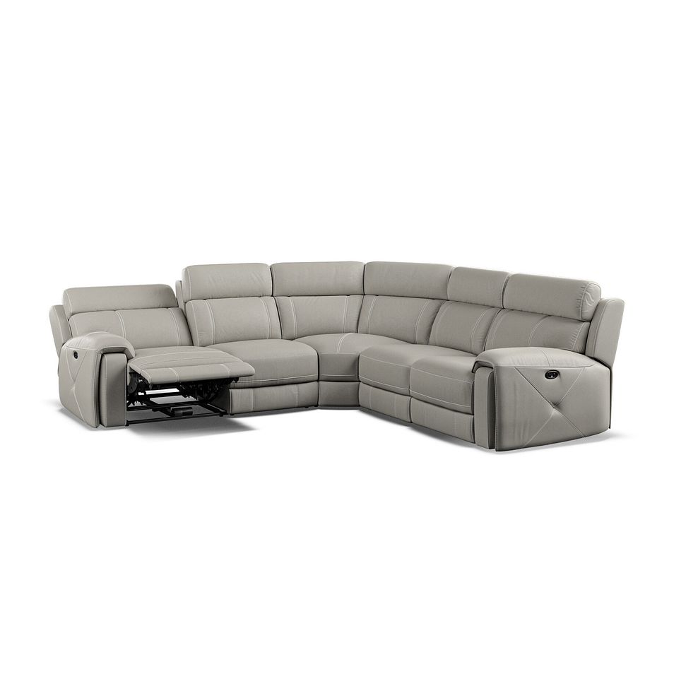 Leo Large Corner Recliner Sofa in Taupe Leather 4