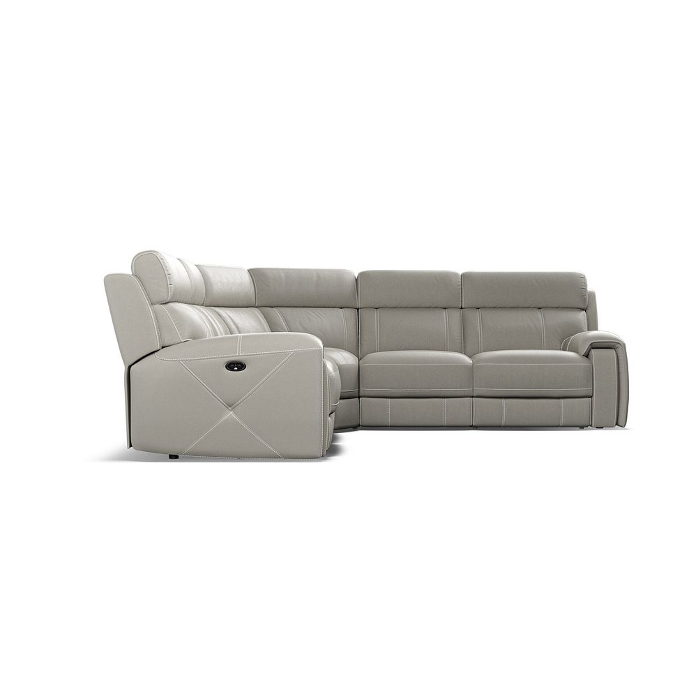 Leo Large Corner Recliner Sofa in Taupe Leather 7