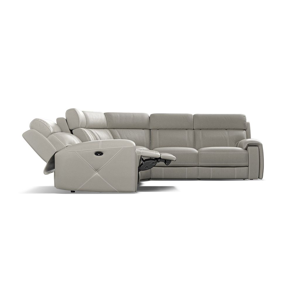Leo Large Corner Recliner Sofa in Taupe Leather 8