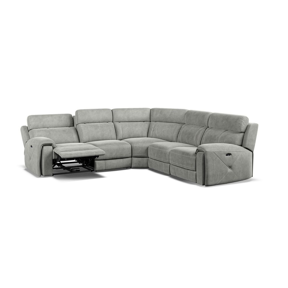 Leo Large Corner Recliner Sofa with Adjustable Headrests in Billy Joe Dove Grey Fabric Thumbnail 4