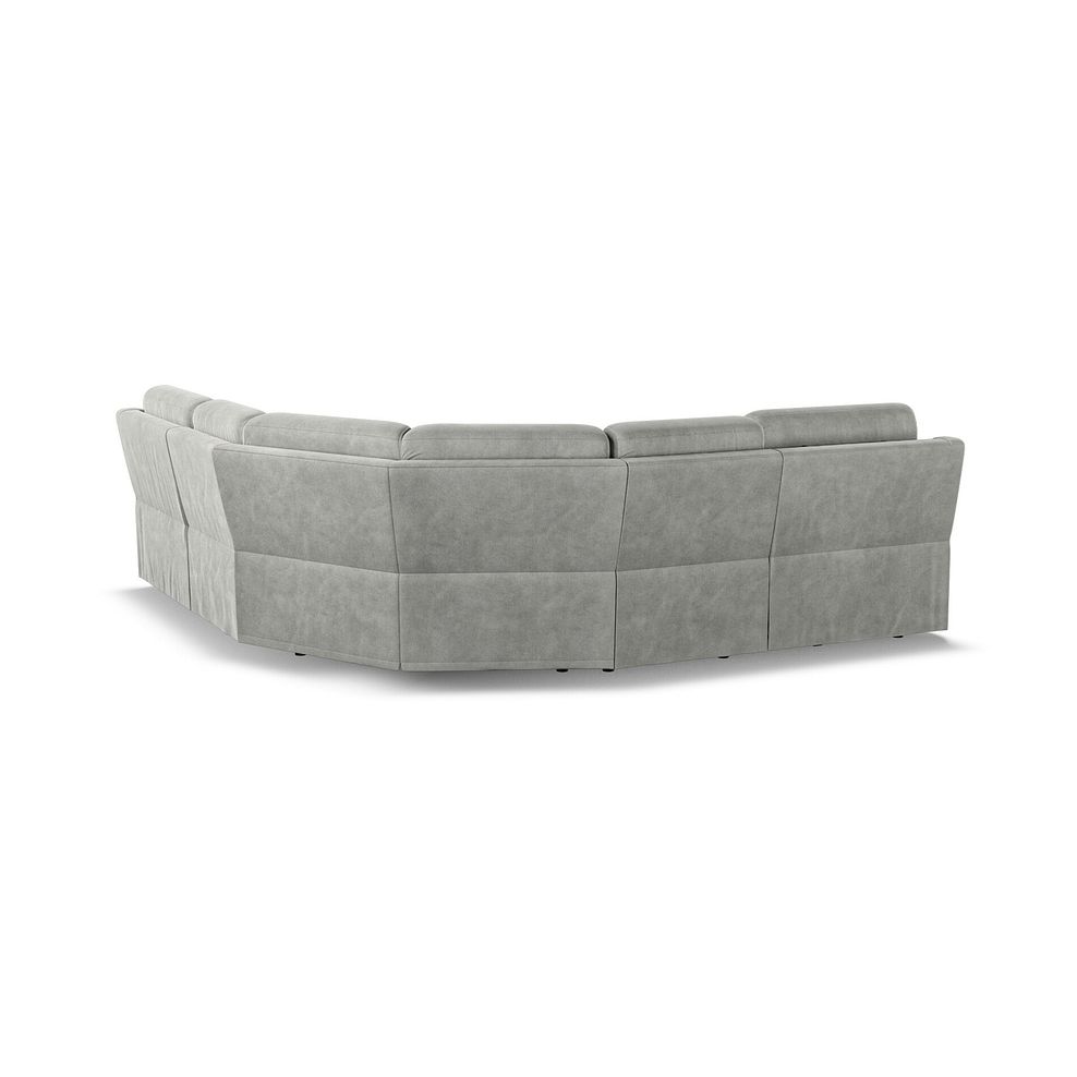 Leo Large Corner Recliner Sofa with Adjustable Headrests in Billy Joe Dove Grey Fabric Thumbnail 5