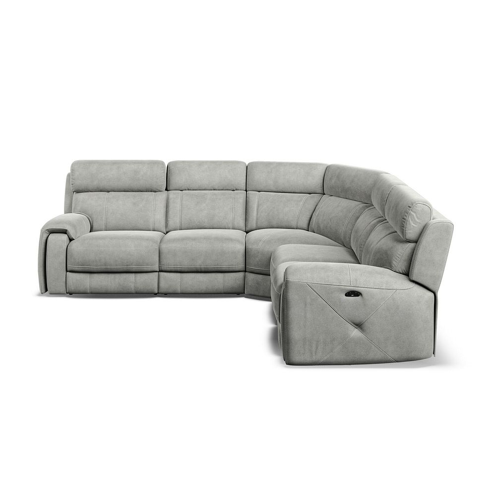Leo Large Corner Recliner Sofa with Adjustable Headrests in Billy Joe Dove Grey Fabric 6
