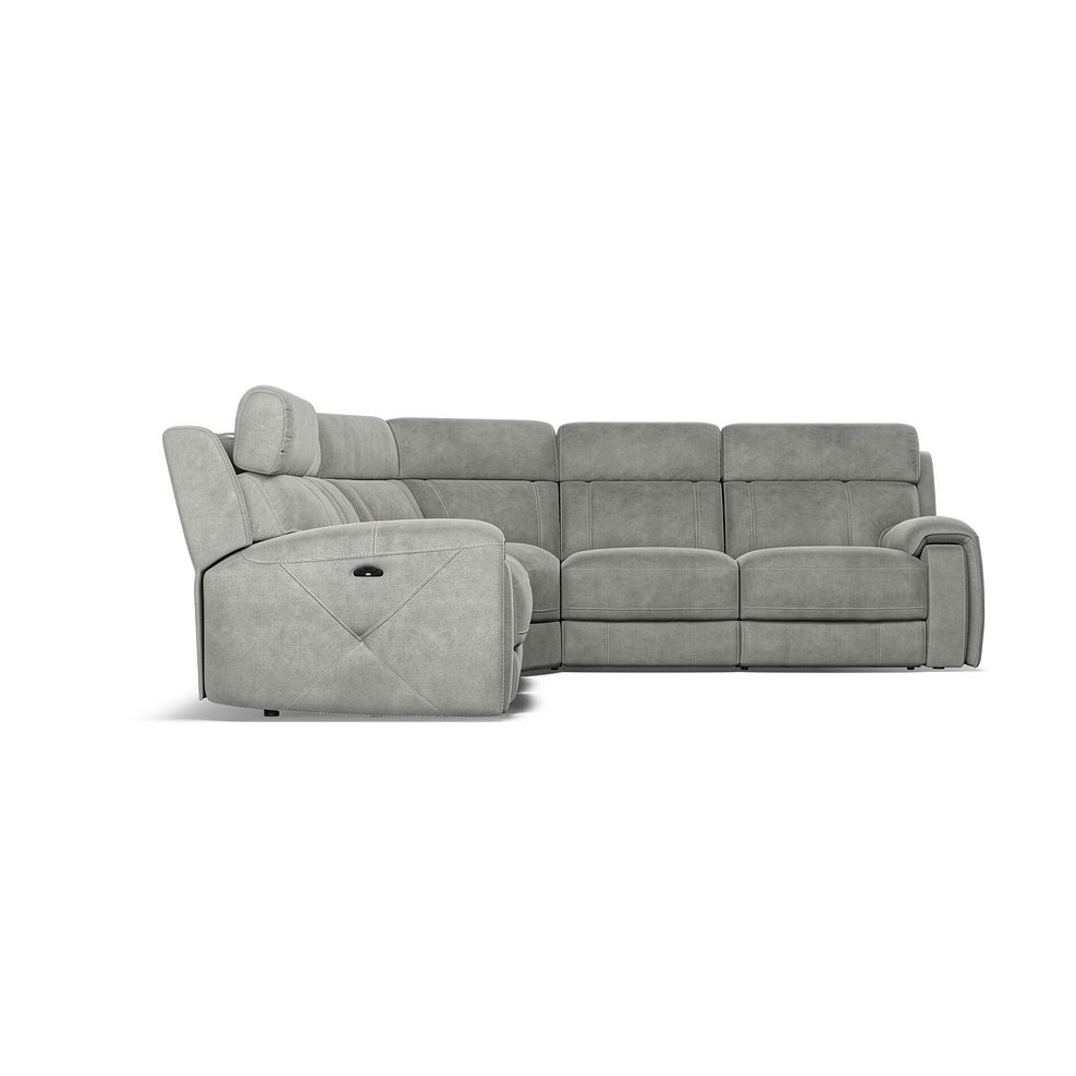Leo Large Corner Recliner Sofa with Adjustable Headrests in Billy Joe Dove Grey Fabric 7