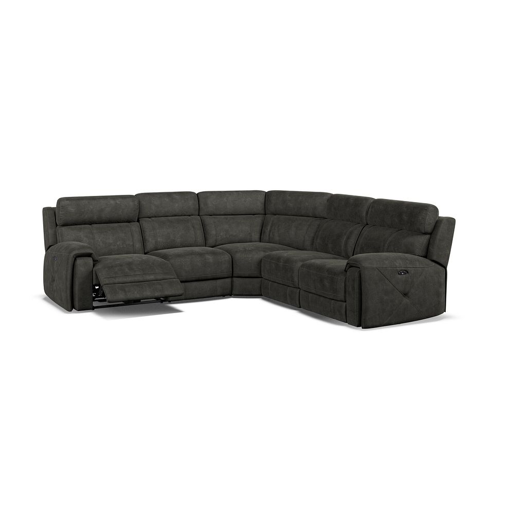 Leo Large Corner Recliner Sofa with Adjustable Headrests in Billy Joe Grey Fabric Thumbnail 3