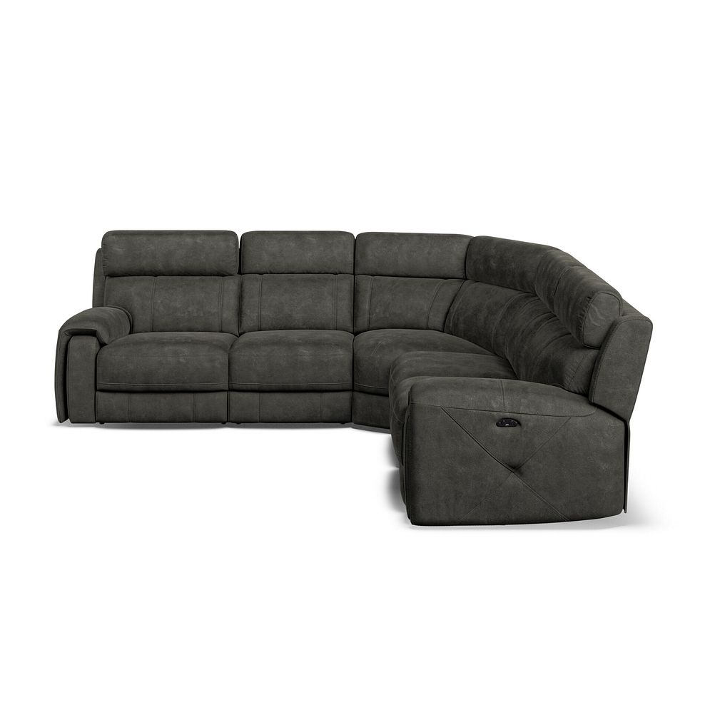 Leo Large Corner Recliner Sofa with Adjustable Headrests in Billy Joe Grey Fabric 6