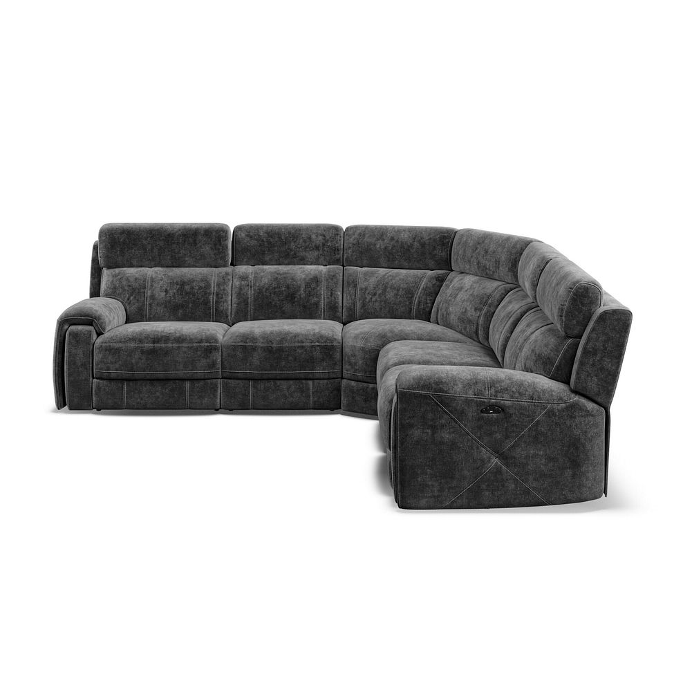 Leo Large Corner Recliner Sofa with Adjustable Headrests in Descent Charcoal Fabric 6