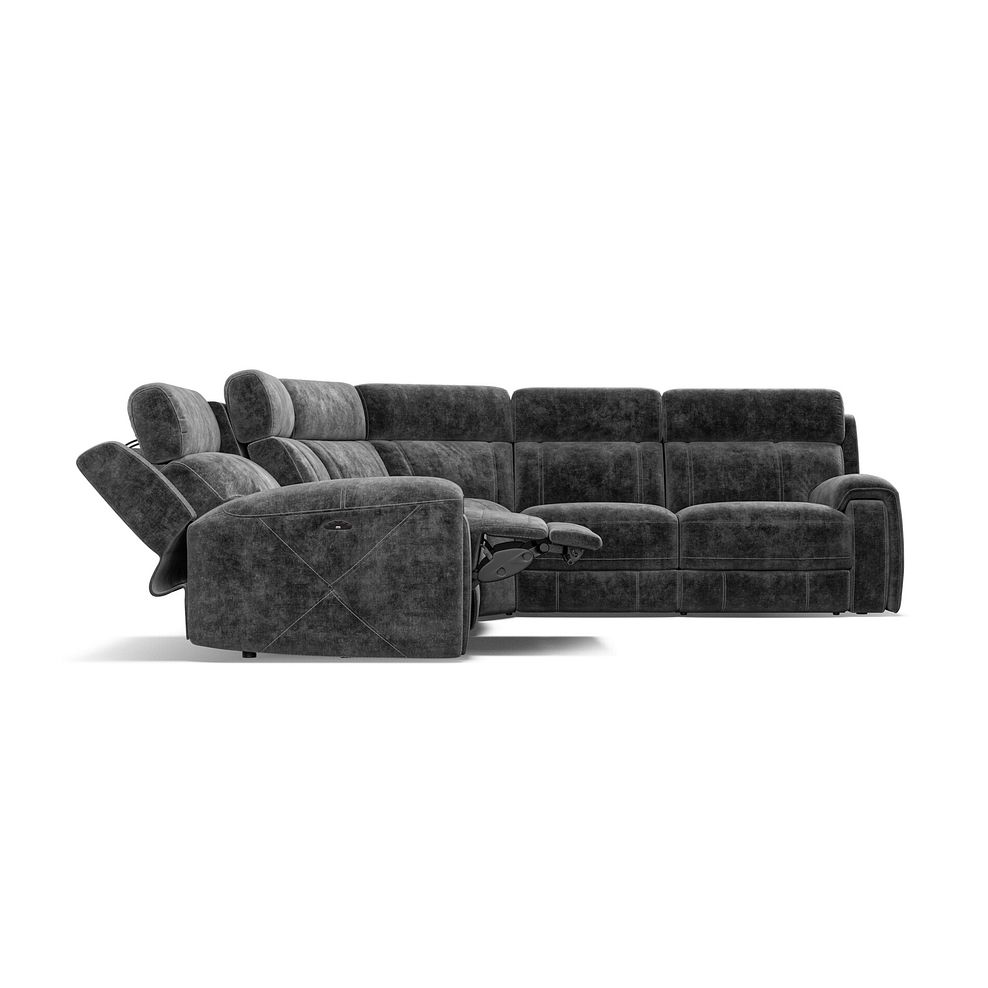 Leo Large Corner Recliner Sofa with Adjustable Headrests in Descent Charcoal Fabric 8