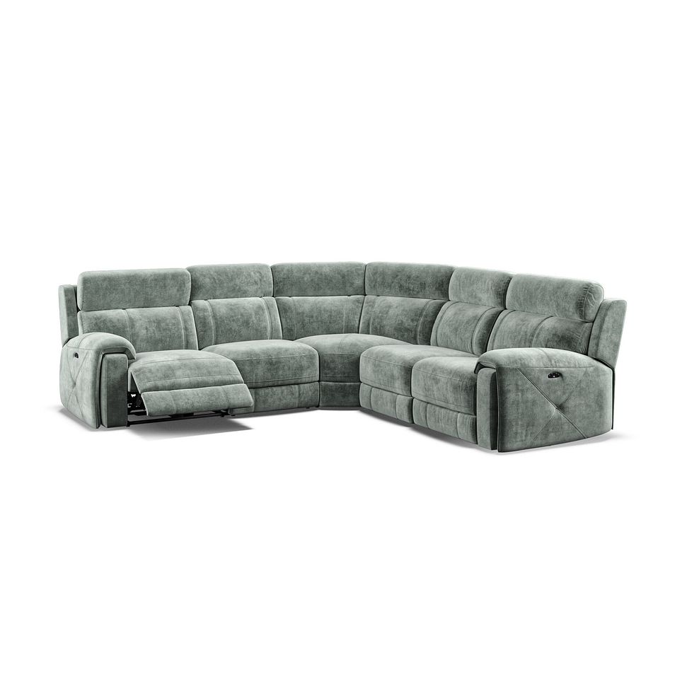 Leo Large Corner Recliner Sofa with Adjustable Headrests in Descent Pewter Fabric Thumbnail 3