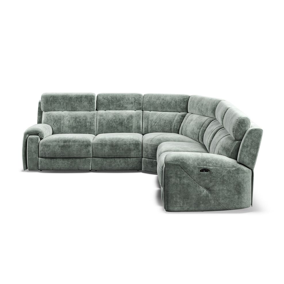 Leo Large Corner Recliner Sofa with Adjustable Headrests in Descent Pewter Fabric 6
