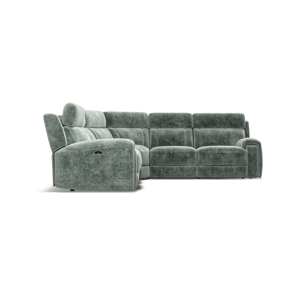 Leo Large Corner Recliner Sofa with Adjustable Headrests in Descent Pewter Fabric 7