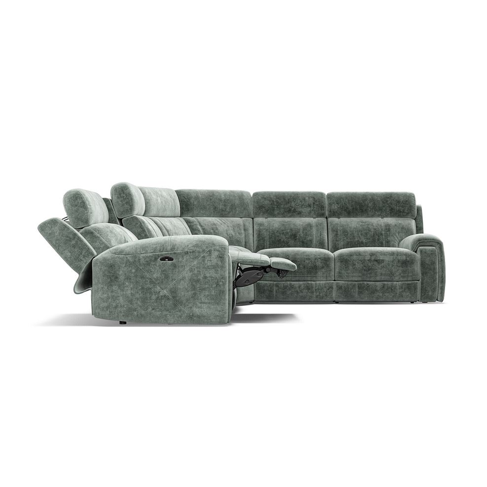 Leo Large Corner Recliner Sofa with Adjustable Headrests in Descent Pewter Fabric 8