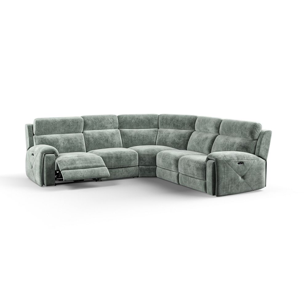 Leo Large Corner Recliner Sofa with Adjustable Headrests in Descent Pewter Fabric 2