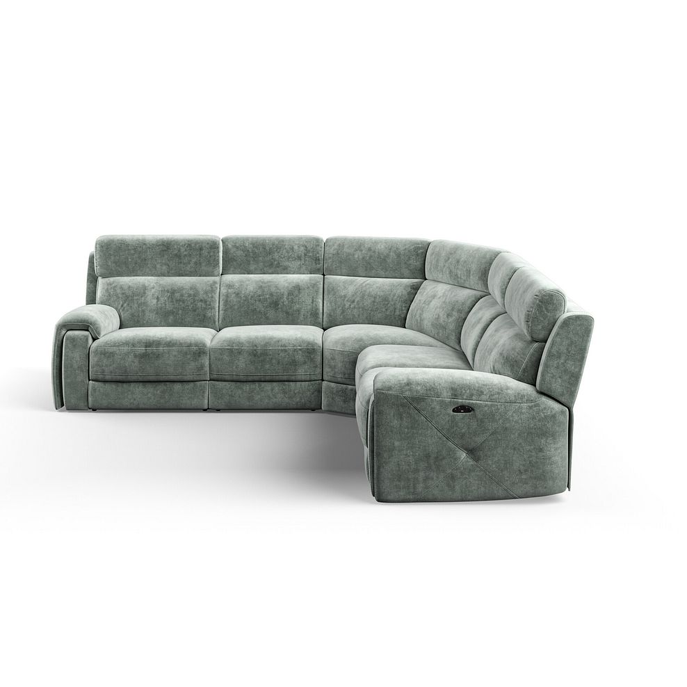 Leo Large Corner Recliner Sofa with Adjustable Headrests in Descent Pewter Fabric 5