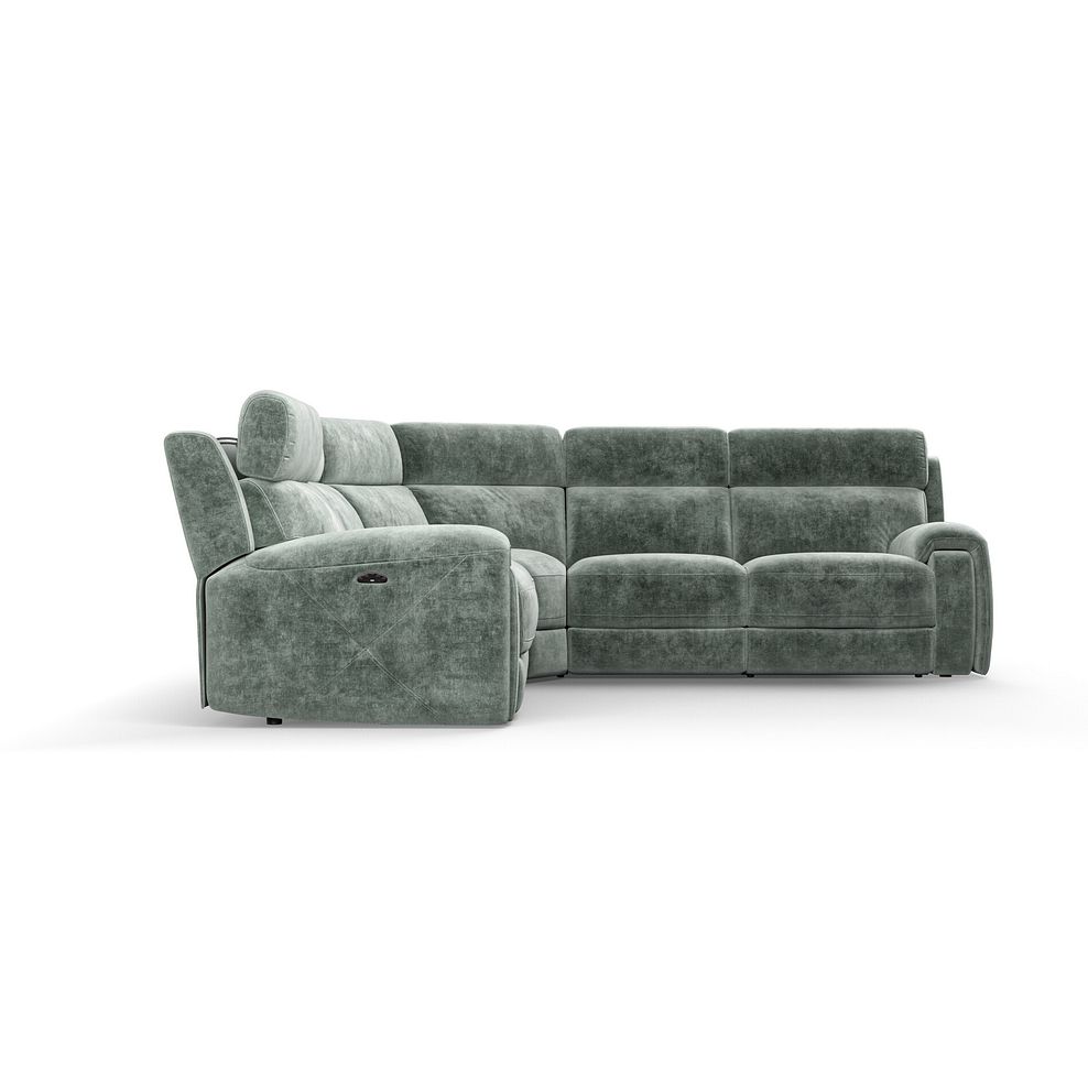 Leo Large Corner Recliner Sofa with Adjustable Headrests in Descent Pewter Fabric 7