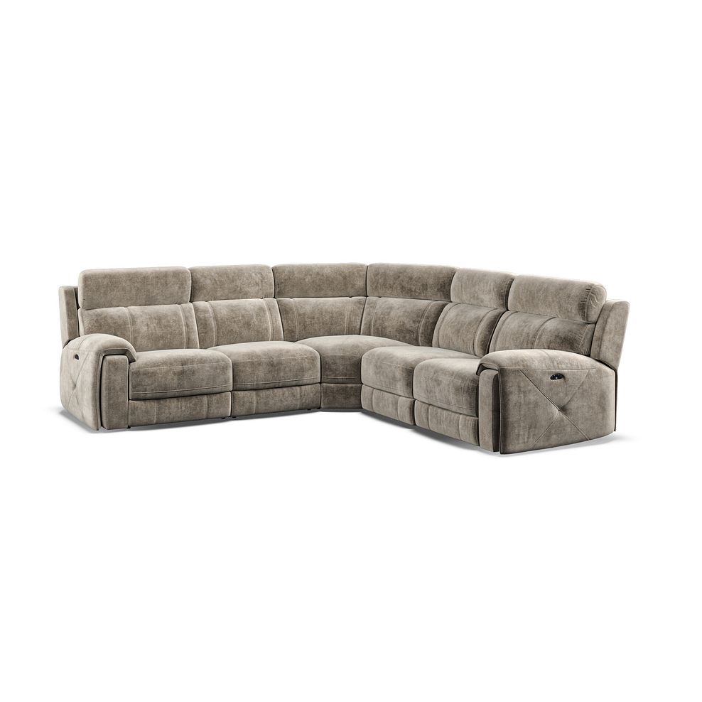 Leo Large Corner Recliner Sofa with Adjustable Headrests in Descent Taupe Fabric