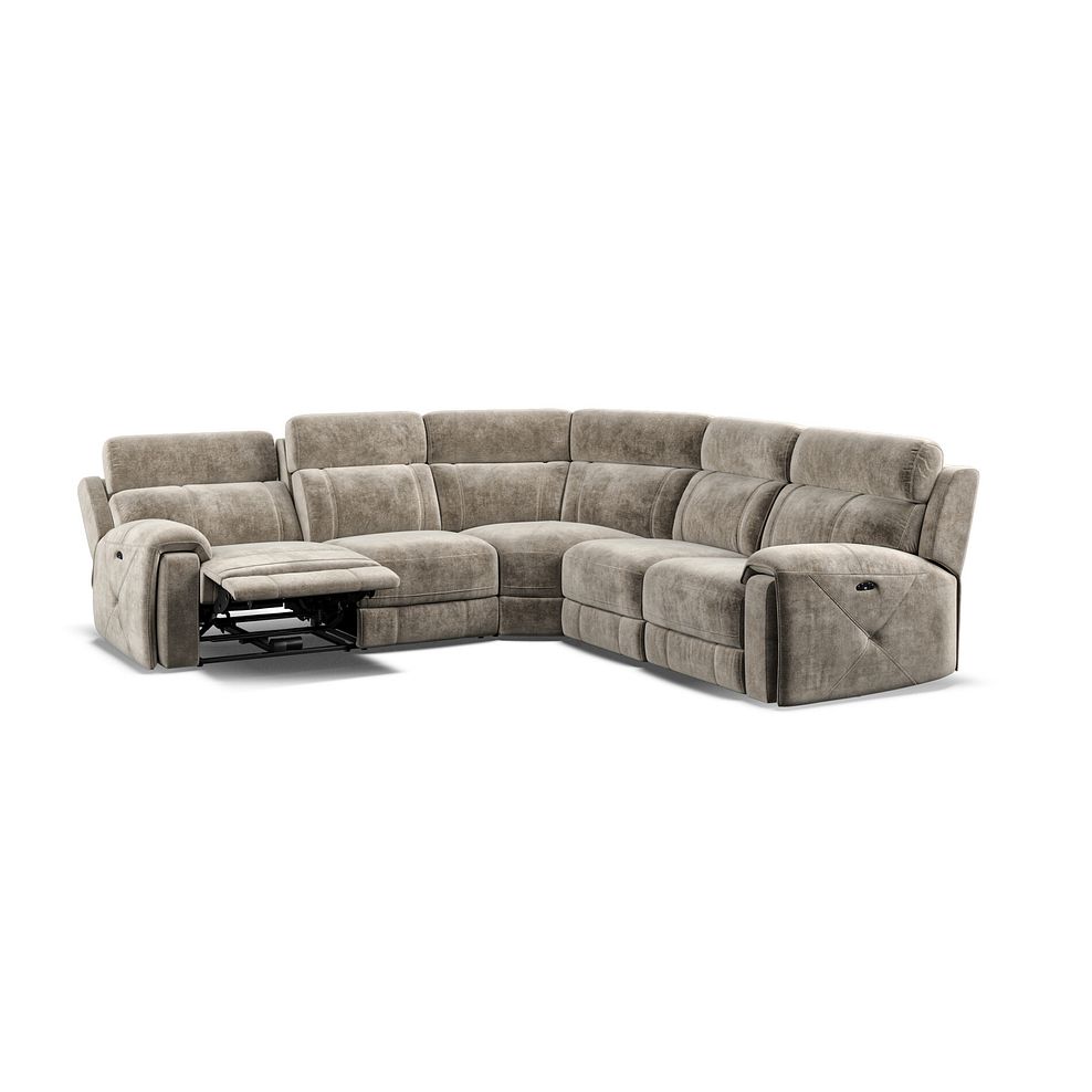Leo Large Corner Recliner Sofa with Adjustable Headrests in Descent Taupe Fabric 4