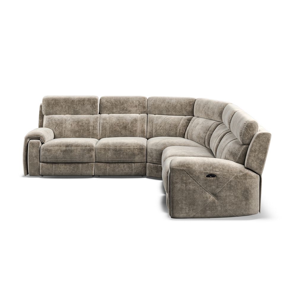 Leo Large Corner Recliner Sofa with Adjustable Headrests in Descent Taupe Fabric 6