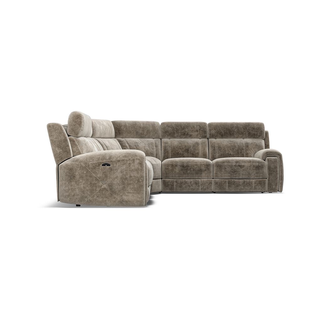 Leo Large Corner Recliner Sofa with Adjustable Headrests in Descent Taupe Fabric 7