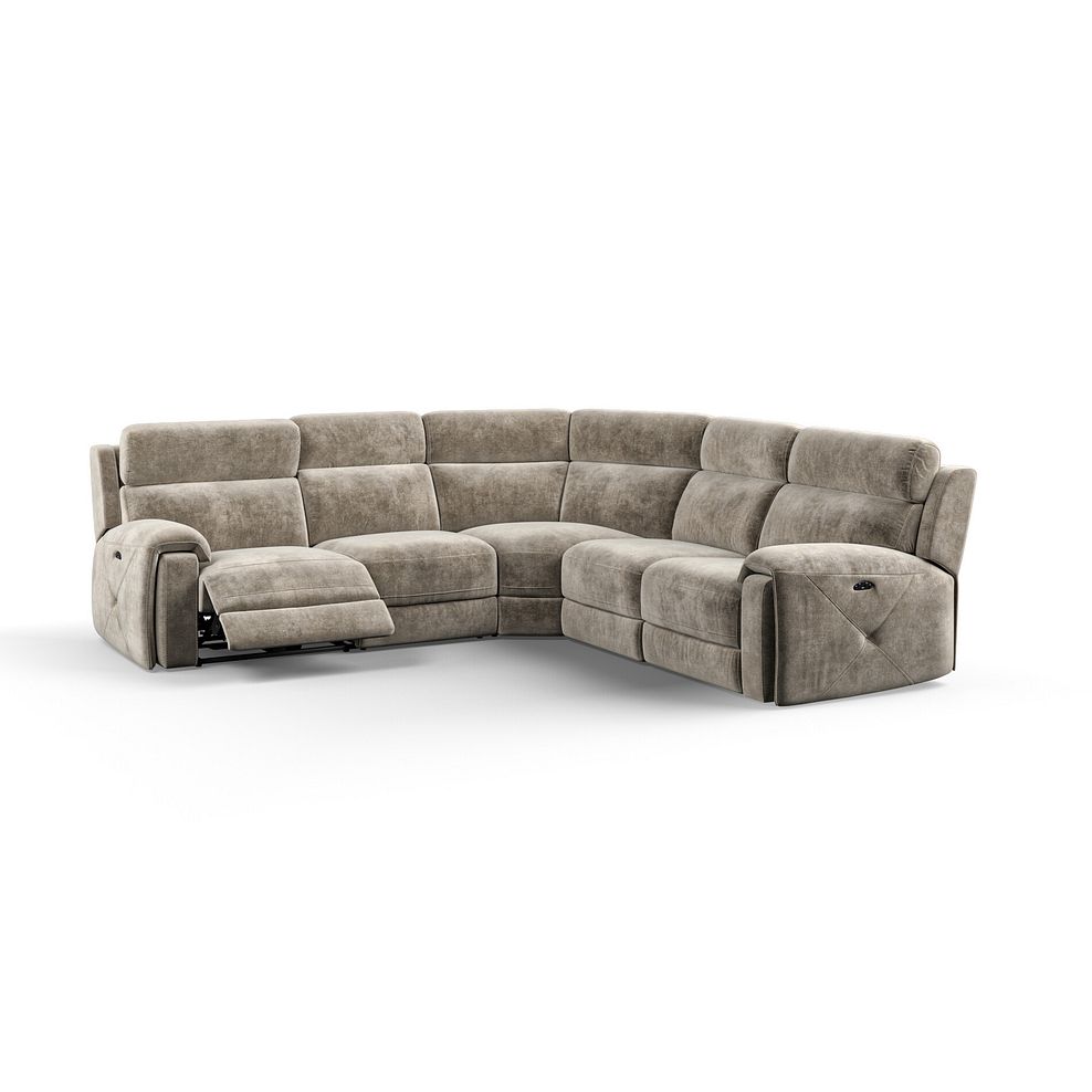Leo Large Corner Recliner Sofa with Adjustable Headrests in Descent Taupe Fabric 2
