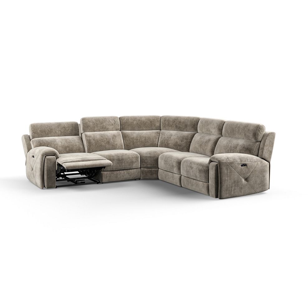 Leo Large Corner Recliner Sofa with Adjustable Headrests in Descent Taupe Fabric 3
