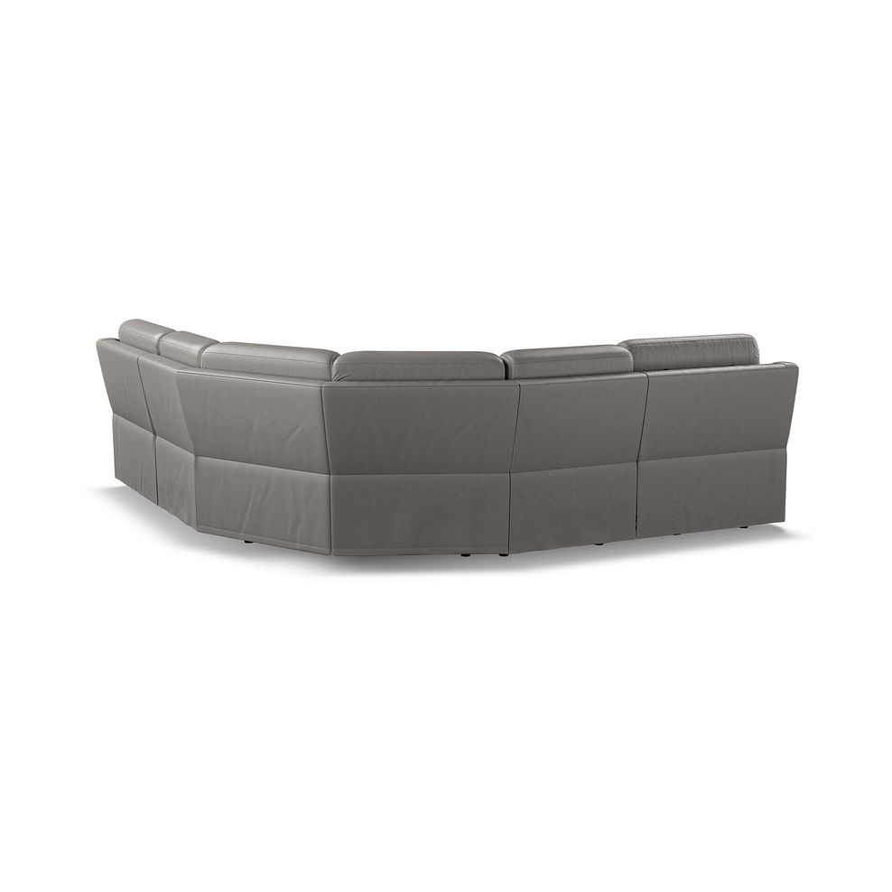 Leo Large Corner Recliner Sofa with Adjustable Headrests in Elephant Grey Leather 5