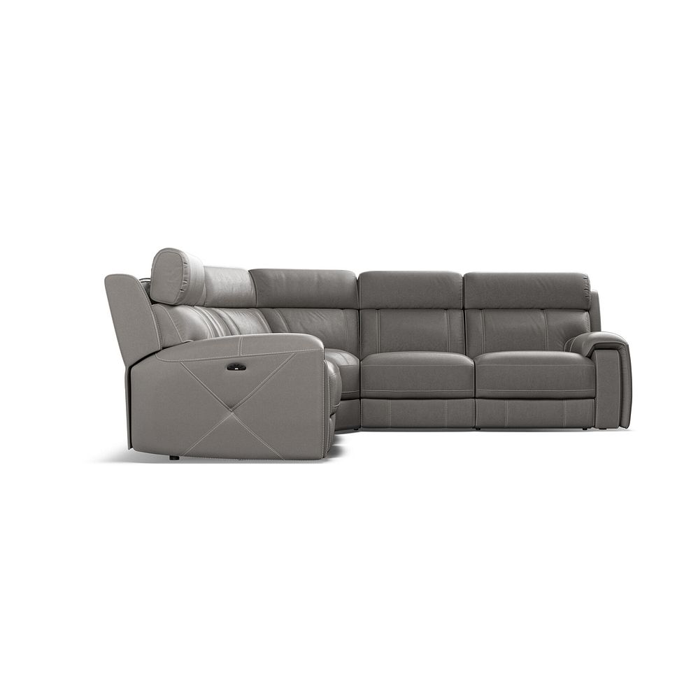 Leo Large Corner Recliner Sofa with Adjustable Headrests in Elephant Grey Leather 7
