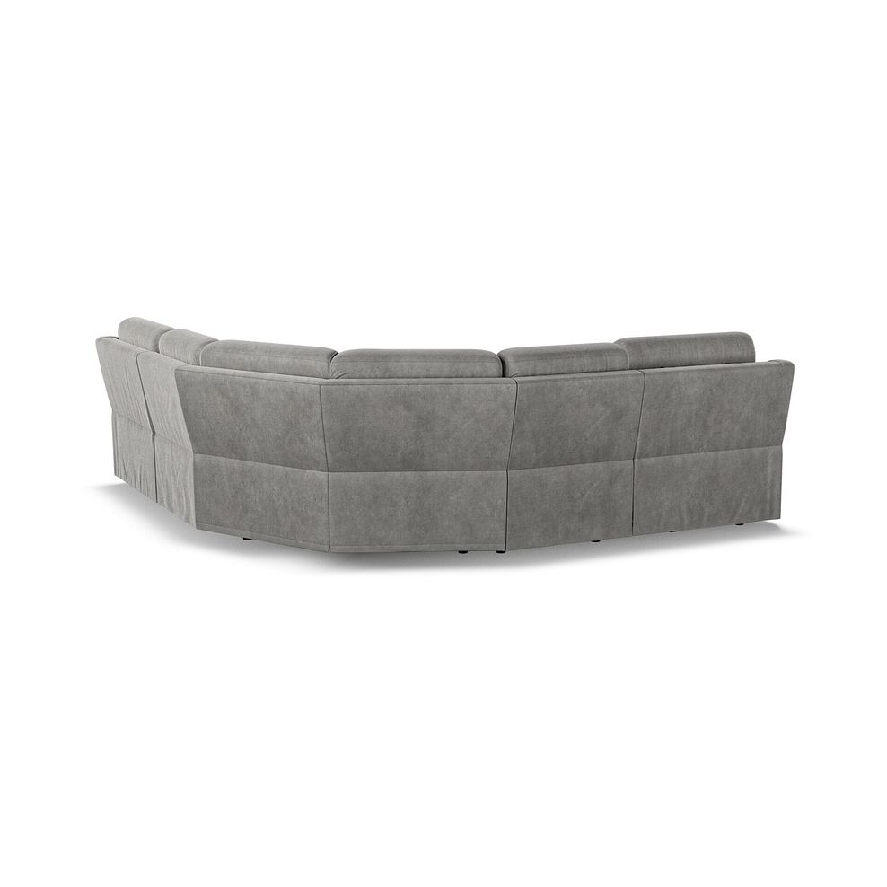 Leo Large Corner Recliner Sofa with Adjustable Headrests in Maldives Dark Grey Fabric 5