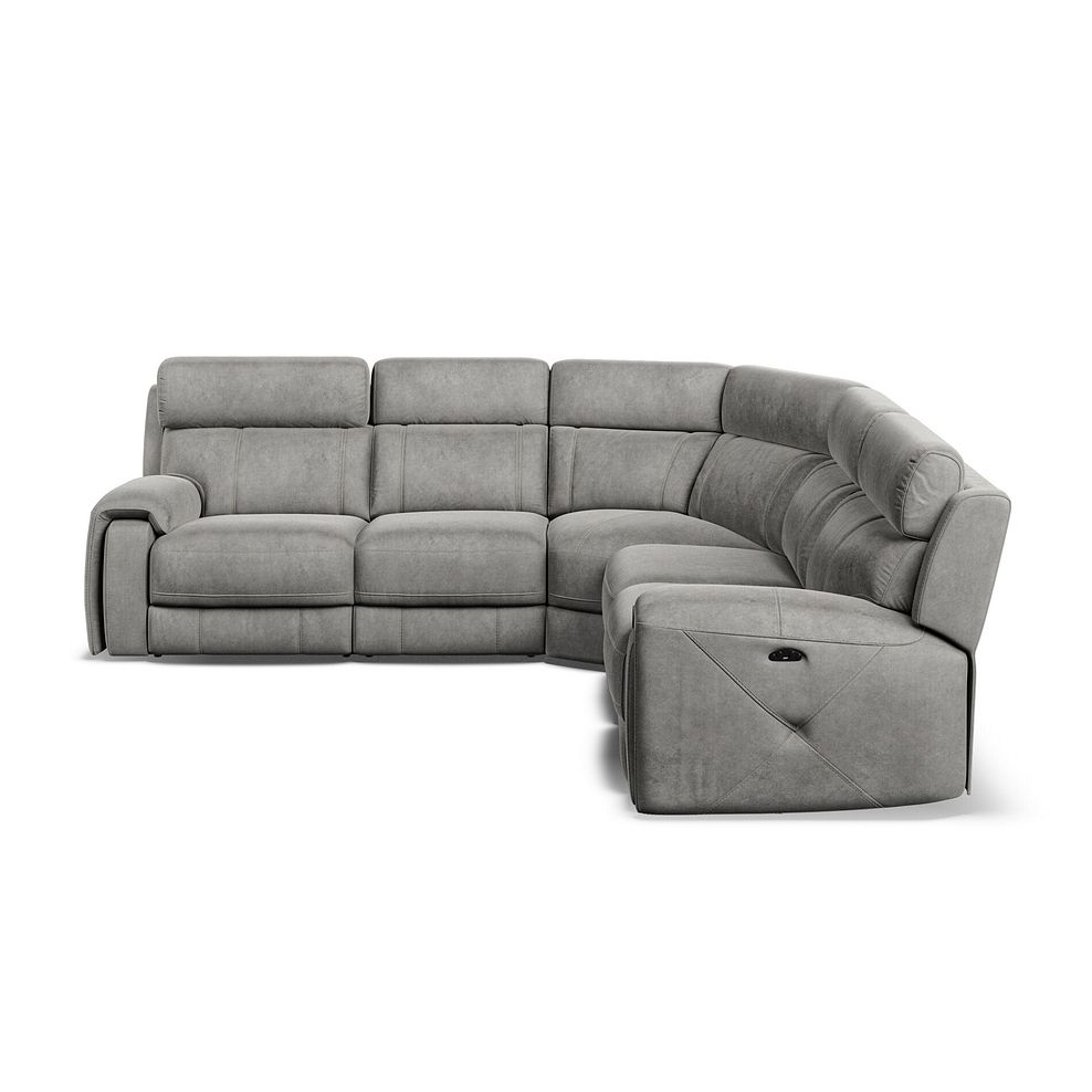 Leo Large Corner Recliner Sofa with Adjustable Headrests in Maldives Dark Grey Fabric 6
