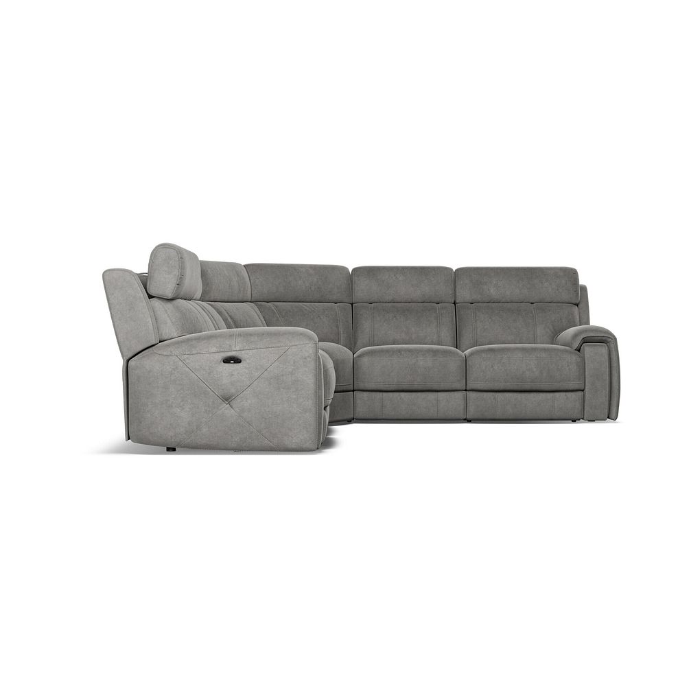 Leo Large Corner Recliner Sofa with Adjustable Headrests in Maldives Dark Grey Fabric 7