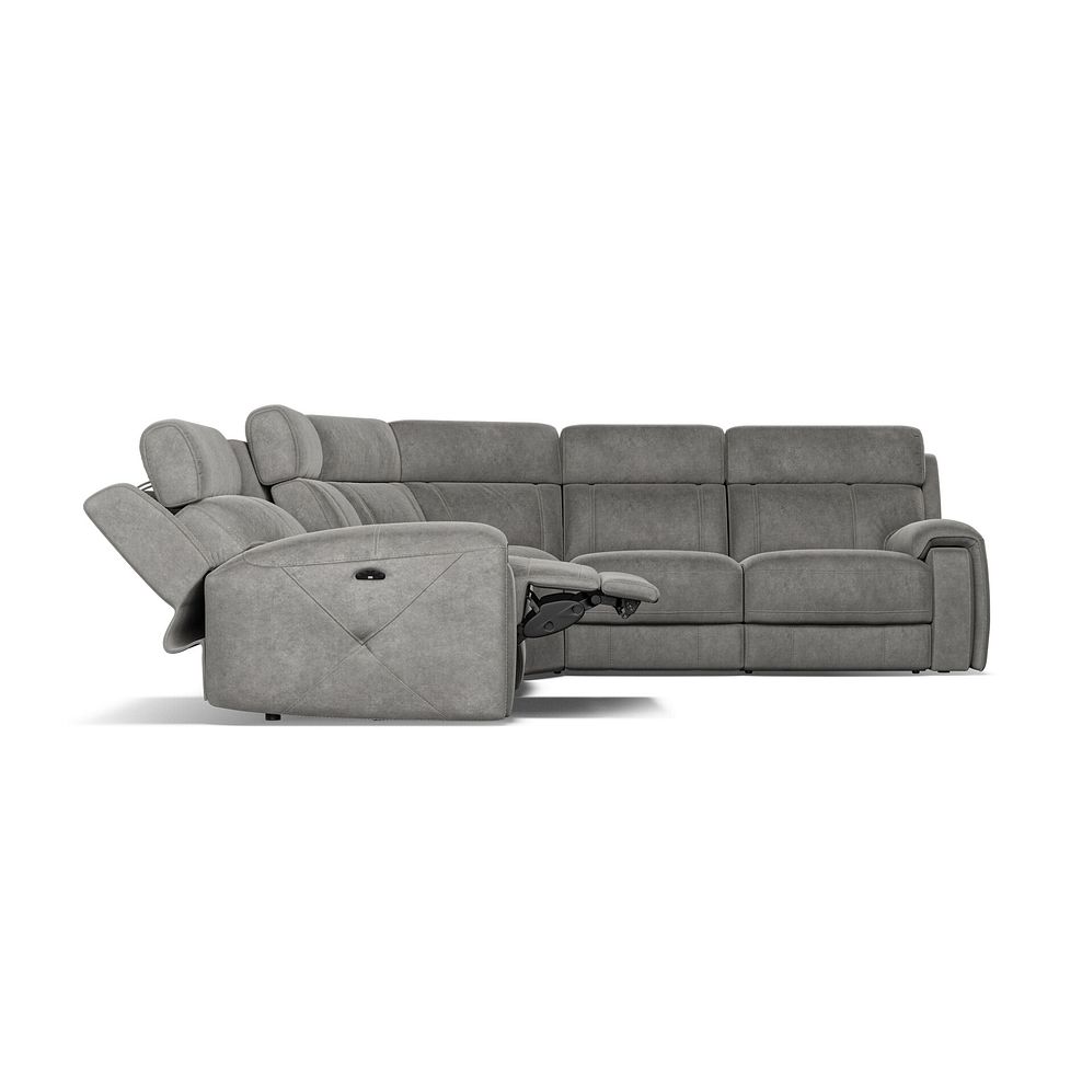 Leo Large Corner Recliner Sofa with Adjustable Headrests in Maldives Dark Grey Fabric 8