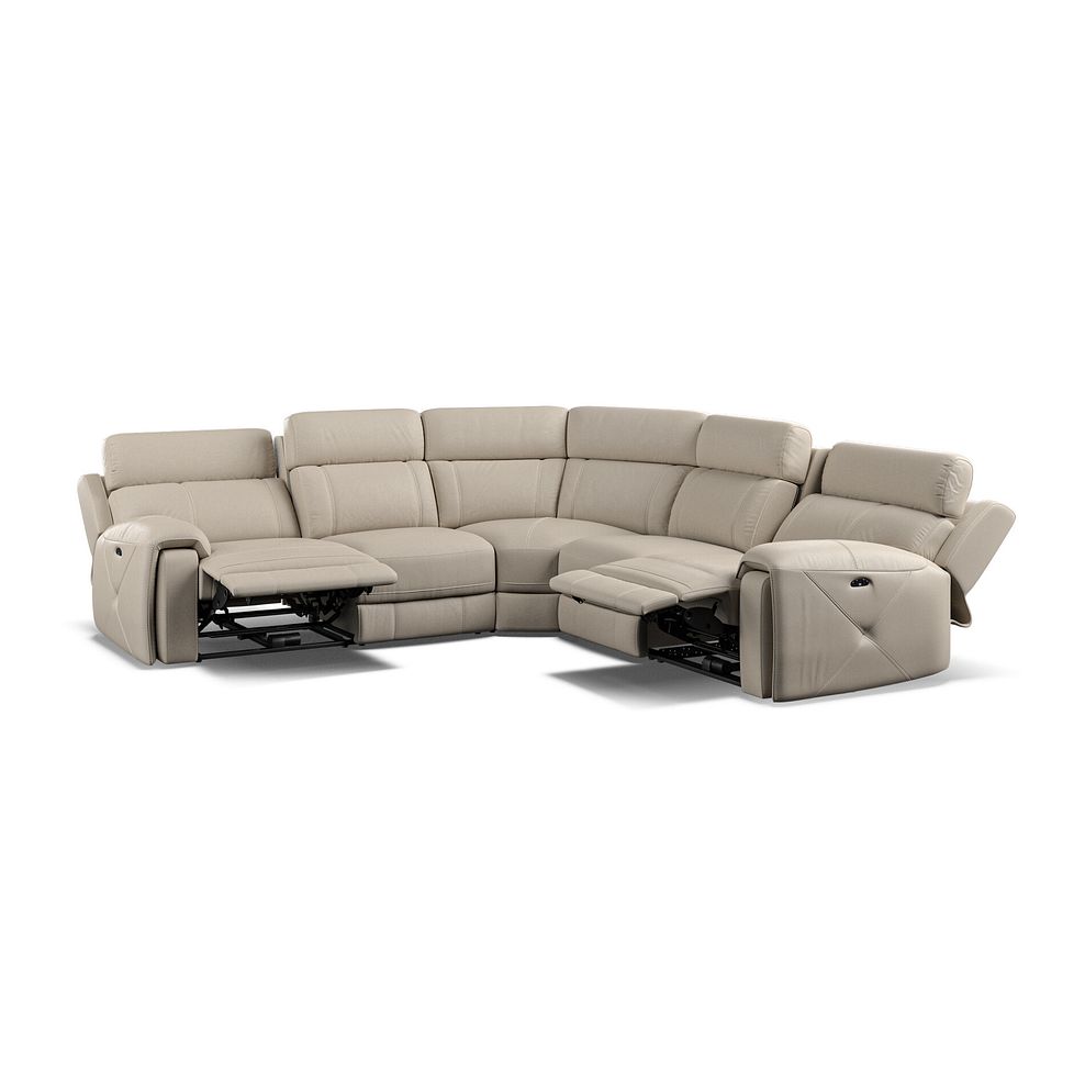Leo Large Corner Recliner Sofa with Adjustable Headrests in Pebble Leather 2