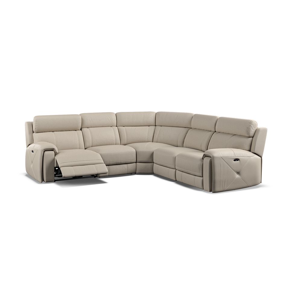 Leo Large Corner Recliner Sofa with Adjustable Headrests in Pebble Leather 3