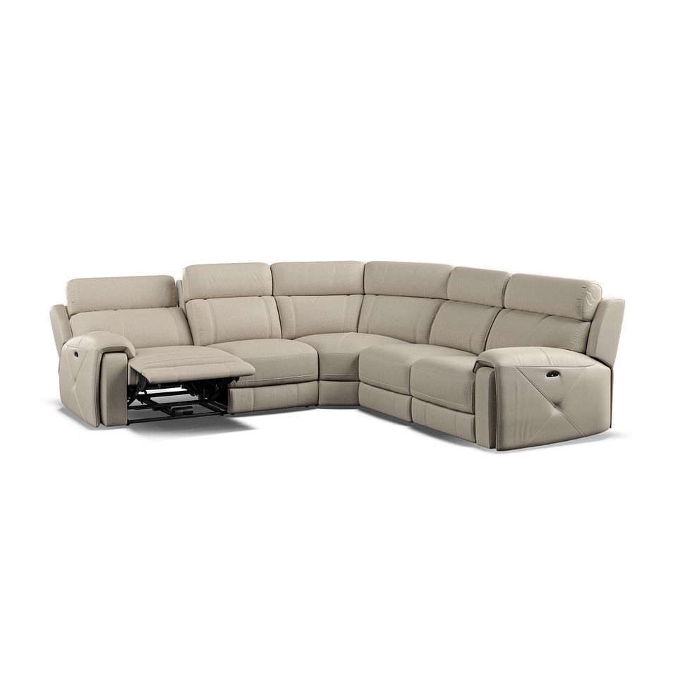 Leo Large Corner Recliner Sofa with Adjustable Headrests in Pebble Leather 4