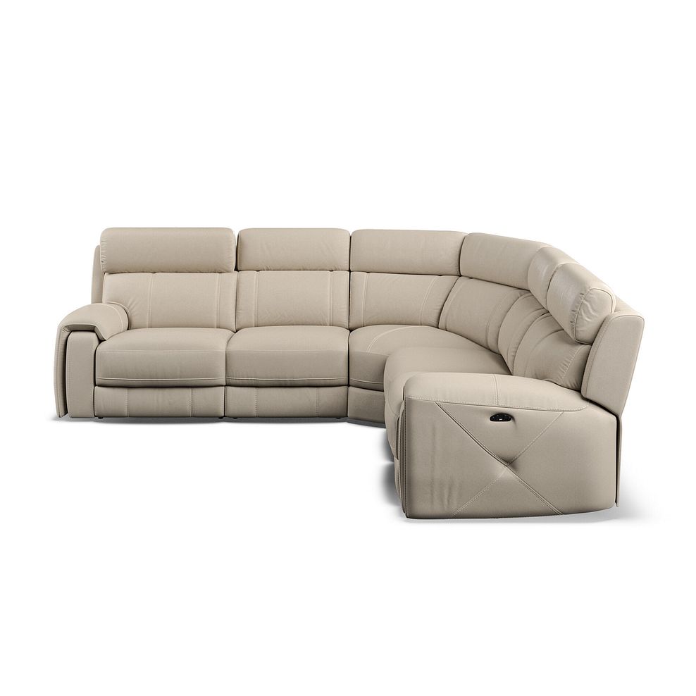 Leo Large Corner Recliner Sofa with Adjustable Headrests in Pebble Leather 6