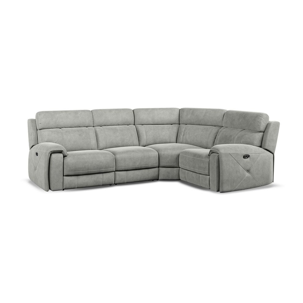 Leo Left Hand Corner Recliner Sofa in Billy Joe Dove Grey Fabric 1