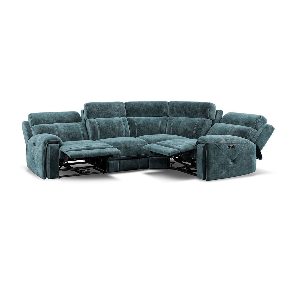 Leo Left Hand Corner Recliner Sofa in Descent Blue Fabric 4