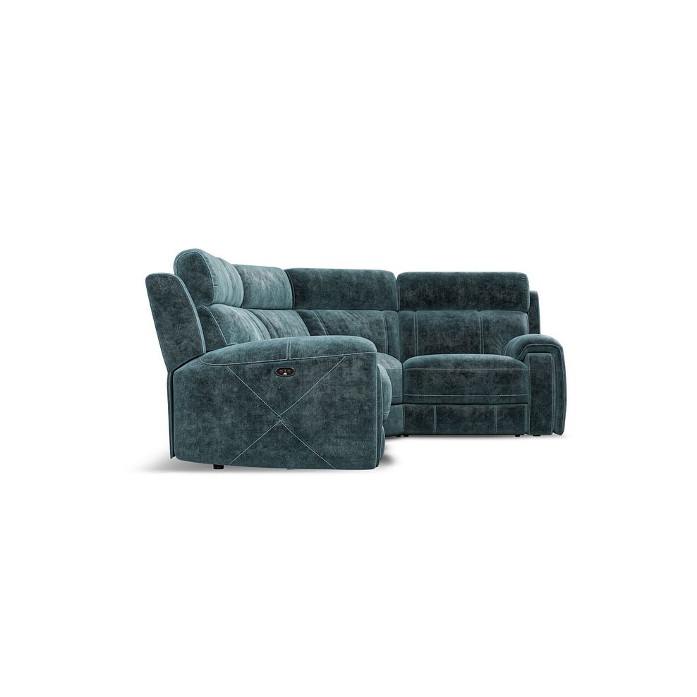 Leo Left Hand Corner Recliner Sofa in Descent Blue Fabric 7