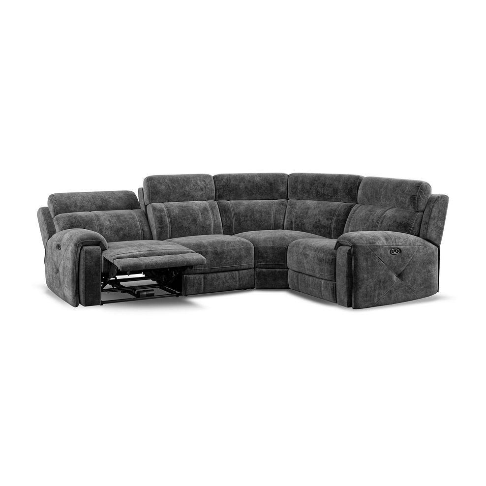 Leo Left Hand Corner Recliner Sofa in Descent Charcoal Fabric 3