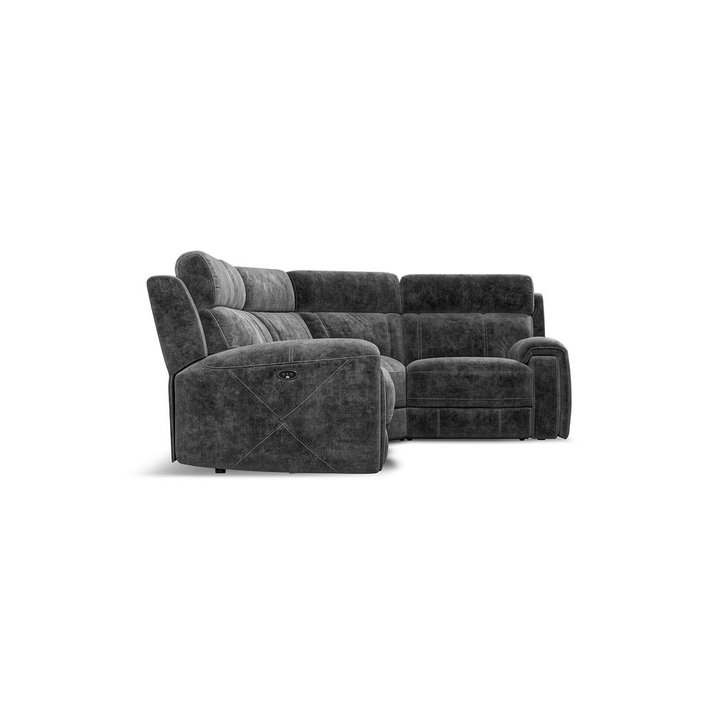 Leo Left Hand Corner Recliner Sofa in Descent Charcoal Fabric 6