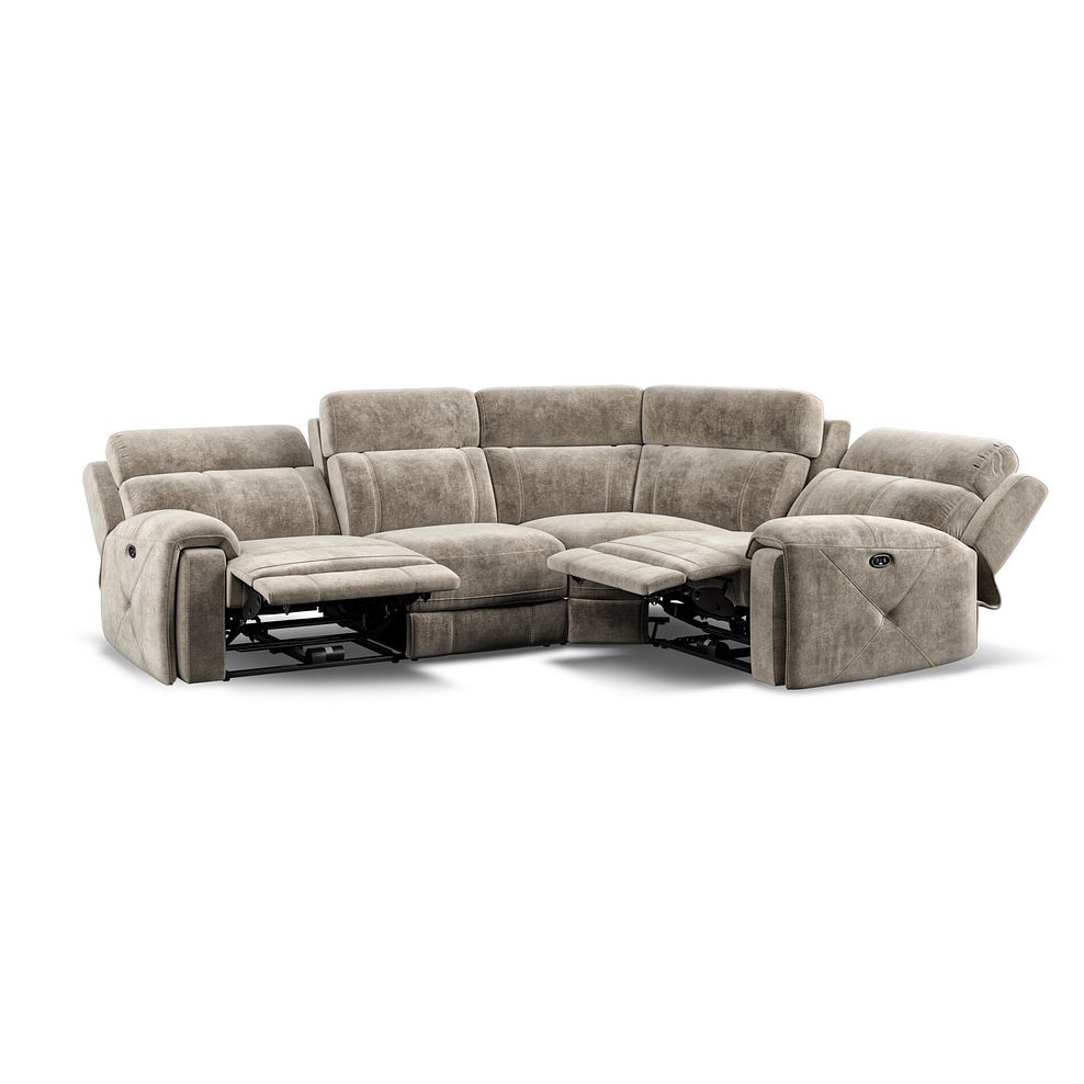 Leo Left Hand Corner Recliner Sofa in Descent Taupe Fabric 4