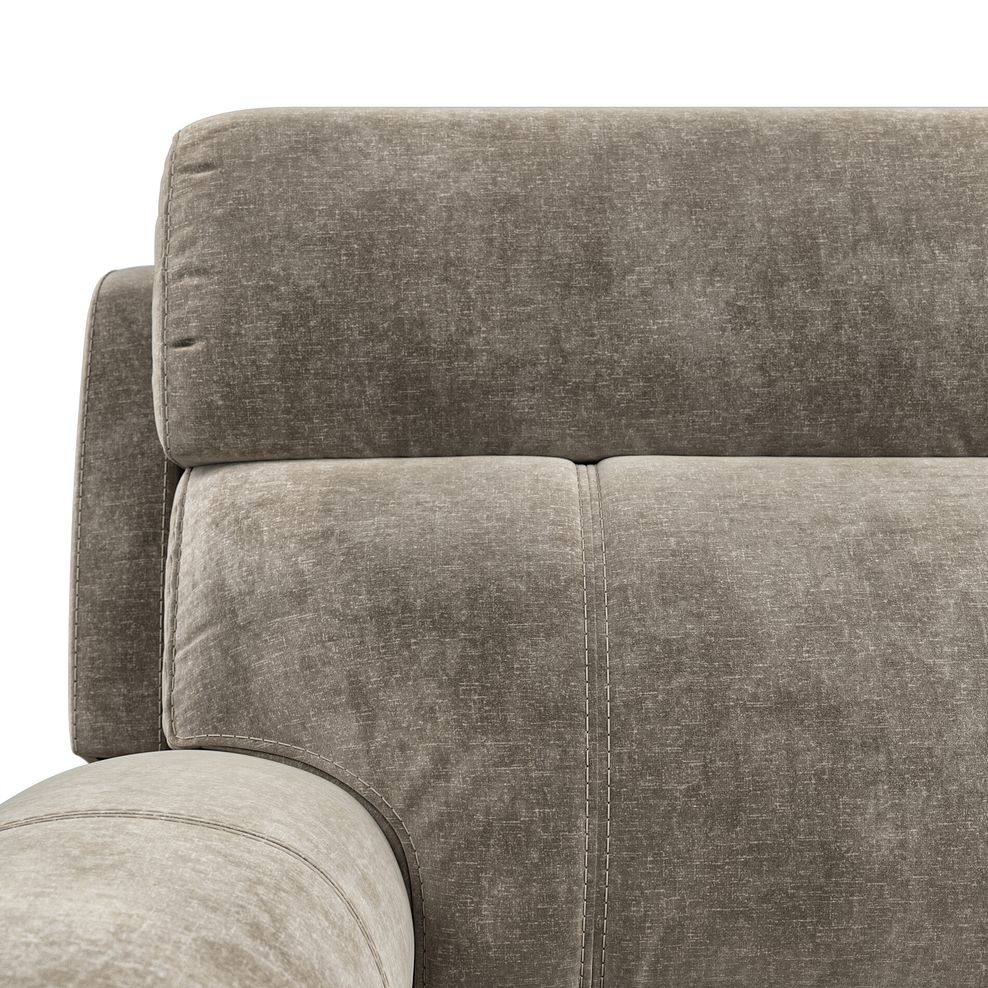Leo Left Hand Corner Recliner Sofa in Descent Taupe Fabric 12